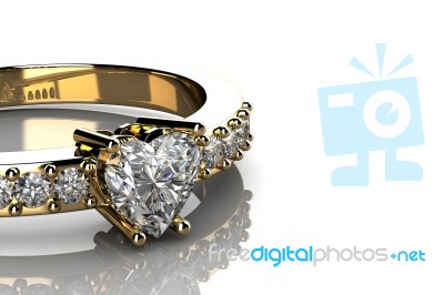Diamond Ring And Copy Space Stock Image
