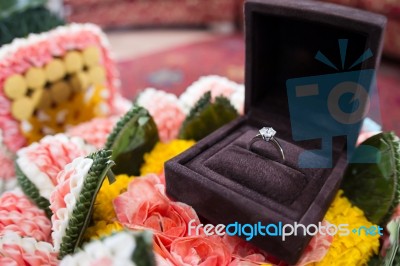 Diamond Wedding Ring Stock Photo