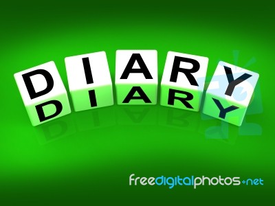 Diary Blocks Mean Journal Blog Or Autobiographical Record Stock Image