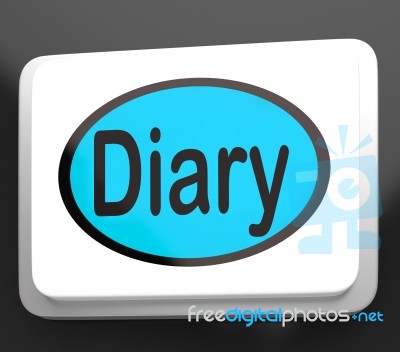 Diary Button Shows Online Planner Or Schedule Stock Image