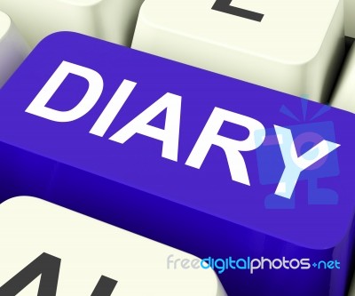 Diary Key Shows Online Planner Or Schedule Stock Image