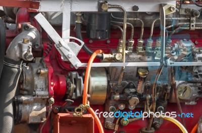 Diesel Engine Part Of Power Plant Stock Photo