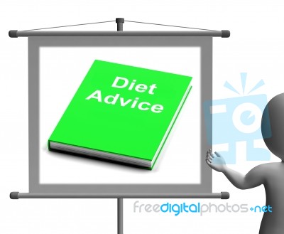 Diet Advice Book  Sign Shows Weight Loss Knowledge Stock Image