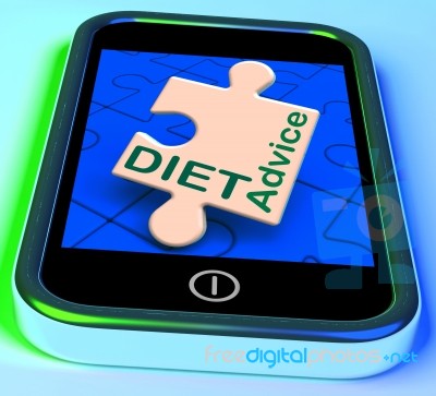 Diet Advice On Smartphone Showing Advisory Text Messages Stock Image