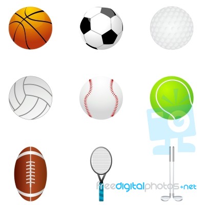Different Ball Icons Stock Image