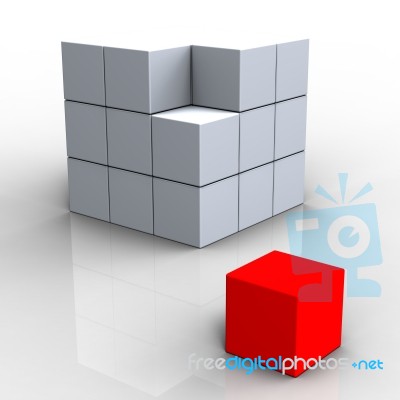 Different Block Shows Standing Out Stock Image