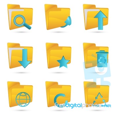 Different Folders Icon Stock Image