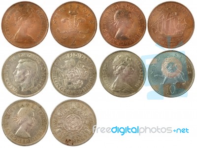 Different Rare Coins Of Great Britain Stock Photo