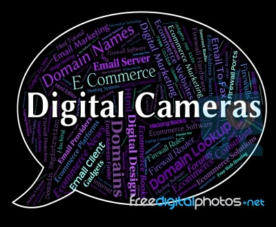 Digital Cameras Shows High Tec And Picture Stock Image