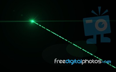 Digital Green Lens Flare In Black Background Stock Image
