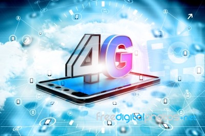 Digital Illustration Of 4g Tablet Pc Stock Image