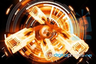 Digital Illustration Of Network Cable Stock Image