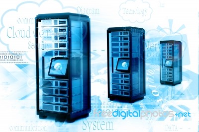 Digital Illustration Of Network Server Stock Image