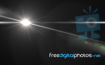 Digital Lens Flare In Black Background Horizontal Frame Stock Image