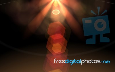 Digital Lens Flare In Black Background.beautiful Rays Of Light.natural Flare With Dust On Space Stock Image