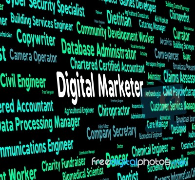 Digital Marketer Representing Electronic Computer Stock Image
