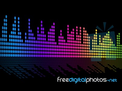 Digital Music Beats Background Shows Music Soundtrack Or Sound P… Stock Image