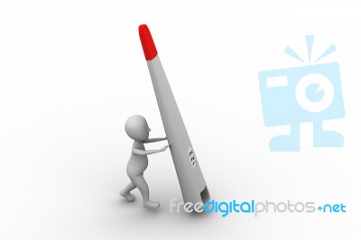 Digital Thermometer And Man Stock Image