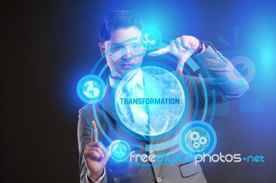 Digital Transformation, Disruption, Innovation. Business And Modern Technology Concept Stock Photo