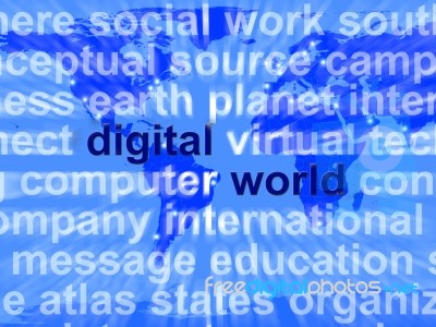 Digital World Words Stock Image