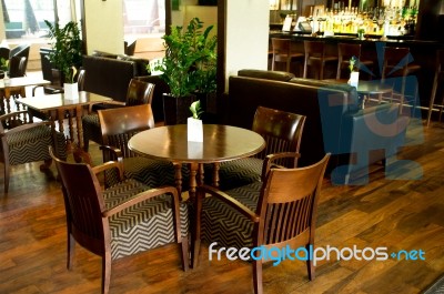 Dining Tables In Restaurant Stock Photo