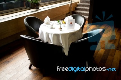 Dining Tables In Restaurant Stock Photo