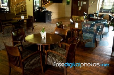 Dining Tables In Restaurant Stock Photo
