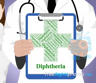 Diphtheria Word Means Corynebacterium Diphtheriae And Ailment Stock Image