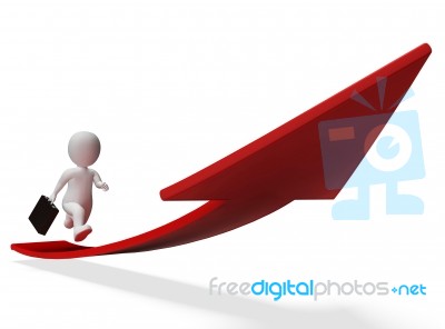 Direction Aims Shows Arrow Sign And Ahead 3d Rendering Stock Image
