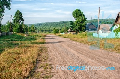 Dirt Road In The Village Stock Photo