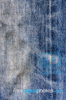 Dirty Blue Jeans With Seam Texture Stock Photo