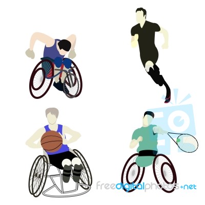 Disabled Man Sport Stock Image