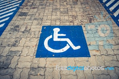 Disabled Parking Lot Stock Photo