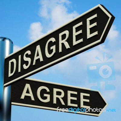 Disagree Or Agree Directions Stock Photo