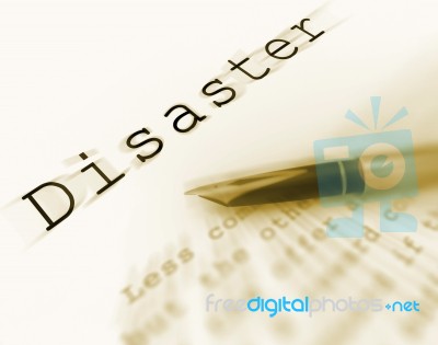 Disaster Word Displays Catastrophe Emergency Or Crisis Stock Image