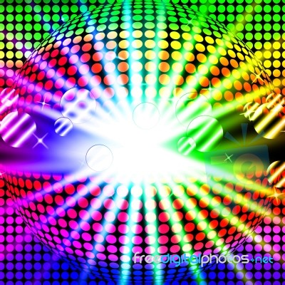 Disco Ball Background Means Bright Beams And Dancing
 Stock Image