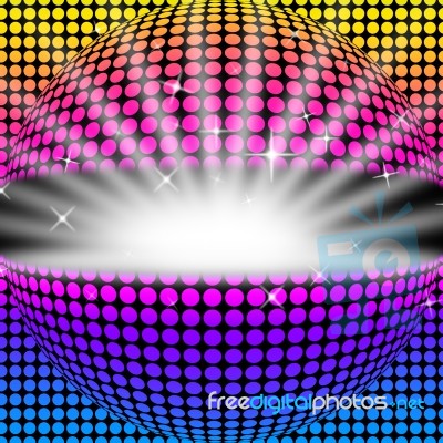 Disco Ball Background Means Light Colors And Party Stock Image