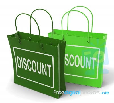 Discount Bags Show Bargains And Markdown Products Stock Image