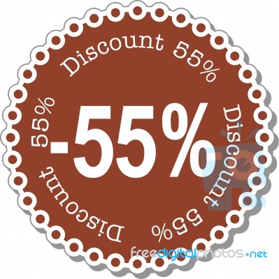Discount Fifty Five Percent Stock Image