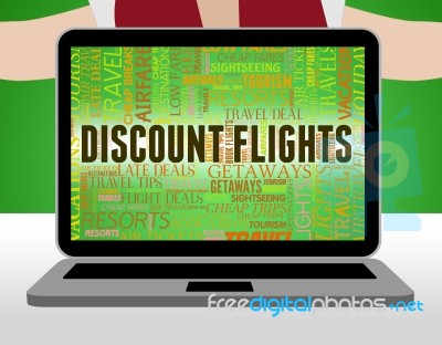 Discount Flights Means Promo Plane And Fly Stock Image