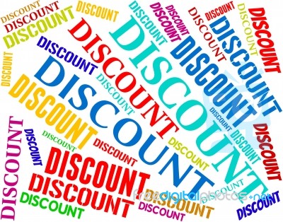 Discount Words Represents Promotion Promo And Bargain Stock Image