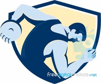 Discus Thrower Side Shield Retro Stock Image