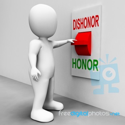 Dishonor Honor Switch Shows Integrity And Morals Stock Image