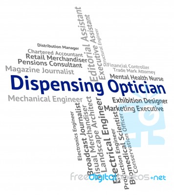 Dispensing Optician Representing Eye Doctor And Occupation Stock Image