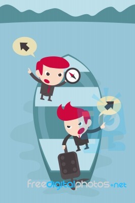 Dispute Between A Man On Boat Stock Image