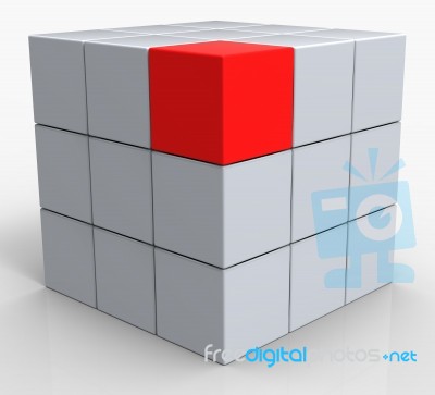Distinct Block Showing Standing Out Stock Image