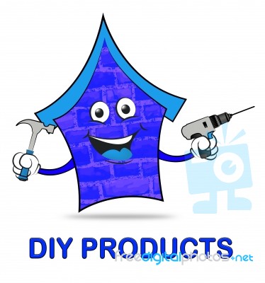 Diy Products Represents Do It Yourself And Building Stock Image