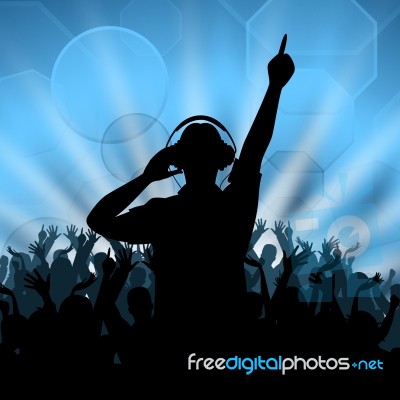 Dj Disco Represents Music Dancing And Deejay Stock Image