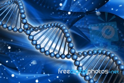 Dna In Blue Background Stock Image