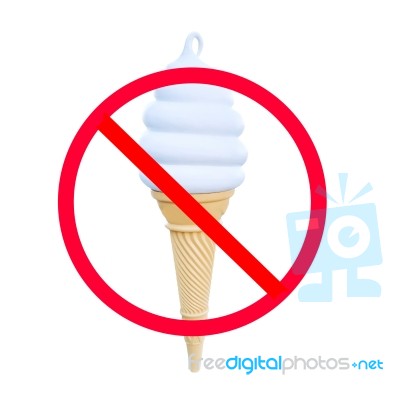 Do Not Eat Ice Cream Sign Stock Photo